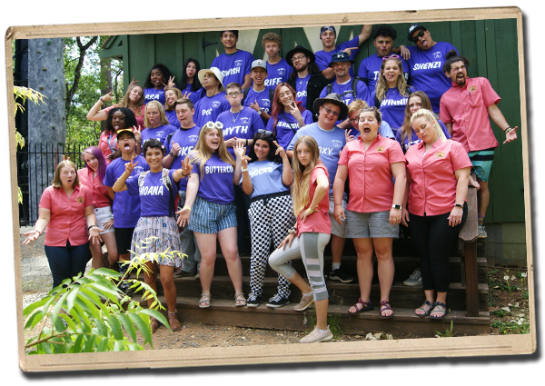 silly group photo of camp staff